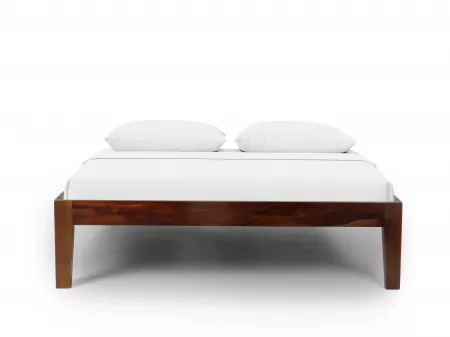 Hugo Solid Wood Queen Size Double Bed with 4 Inches Mattress